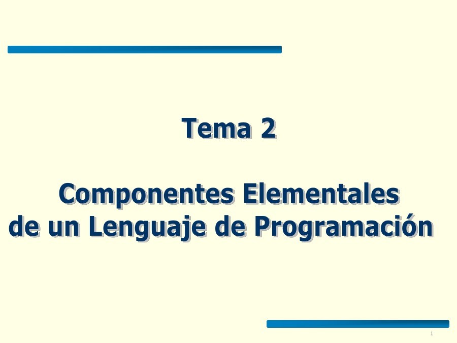Imágen de pdf Tema 2 - Componentes elementales de un lenguaje de programación
